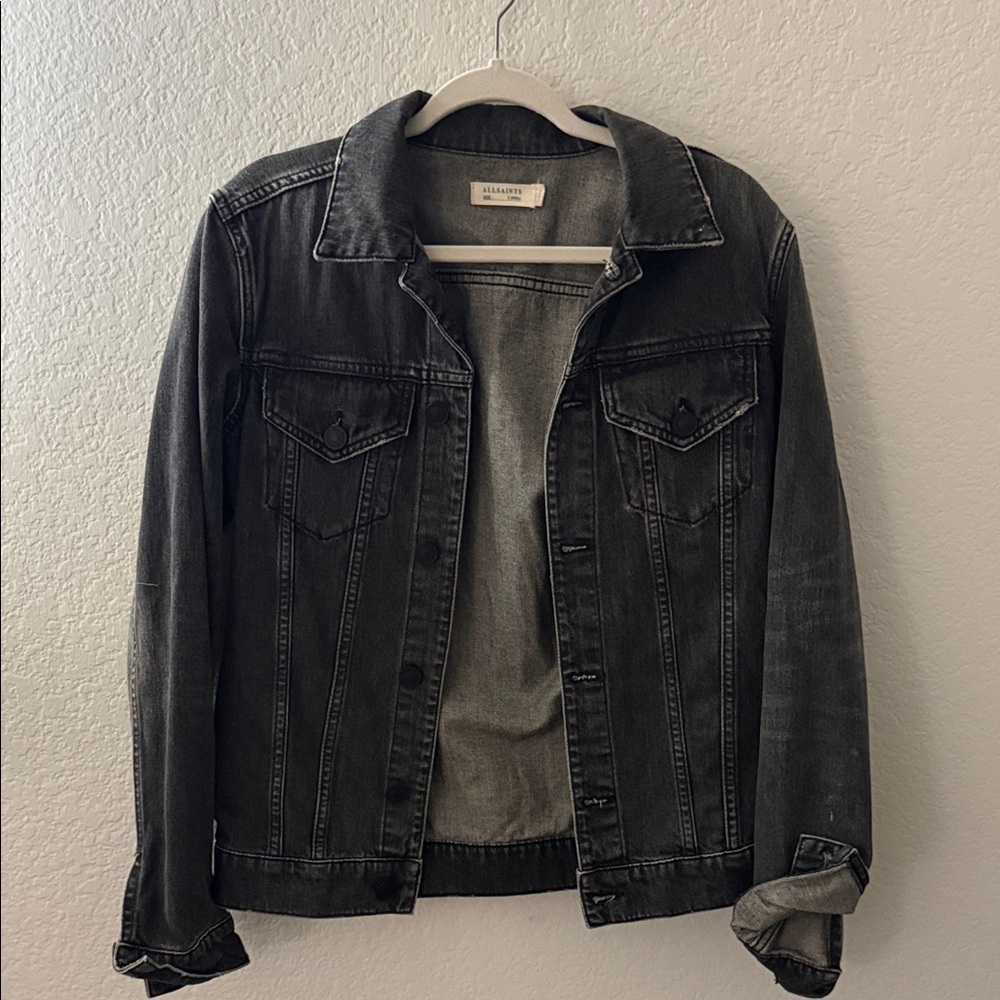 All Saints Charcoal Denim Jacket